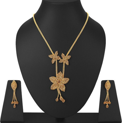 Amoha Lifestyle Stone, Crystal, Alloy Gold-plated Gold Jewellery Set(Pack of 2)