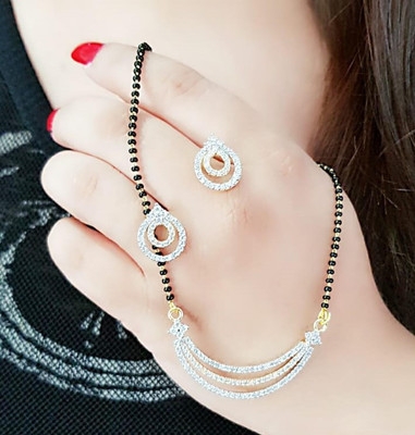 Foxy Trend Alloy Brass Black, Silver Jewellery Set(Pack of 1)