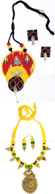 HOUSE OFF COMMON Oxidised Silver Multicolor, Yellow Jewellery Set(Pack of 2)