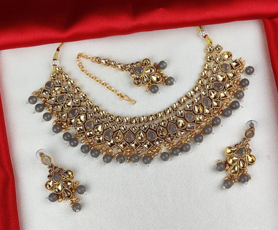 Orbis Alloy Gold-plated Grey Jewellery Set(Pack of 1)