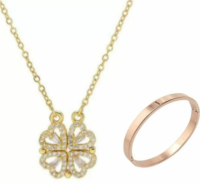 Vipunj Brass, Copper, Stainless Steel Copper, Gold-plated Gold, Rose Gold Jewellery Set(Pack of 2)