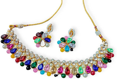 ANRA JEWEL Alloy Gold-plated Multicolor Jewellery Set(Pack of 3)