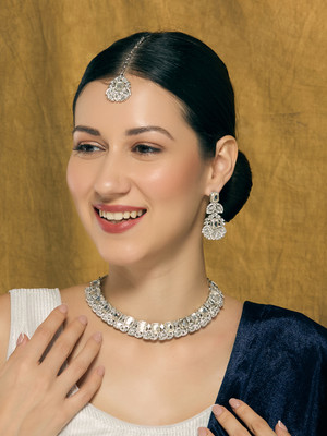 VATSALYA creation Alloy Gold-plated White Jewellery Set(Pack of 1)