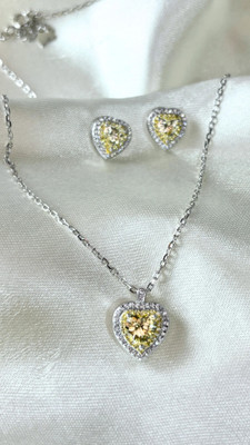 THE BLLO Sterling Silver Rhodium Silver, Yellow Jewellery Set(Pack of 1)