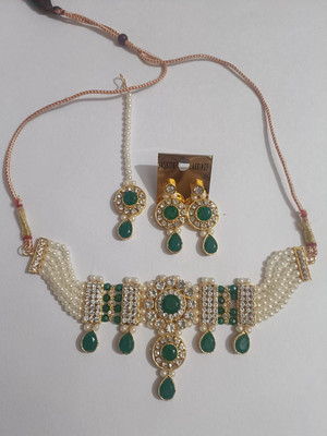 ARELUV Silver, Stainless Steel Brass, Copper, Sterling Silver Green Jewellery Set(Pack of 3)