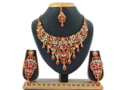 KAHAR CREATION Alloy Orange Jewellery Set(Pack of 1)