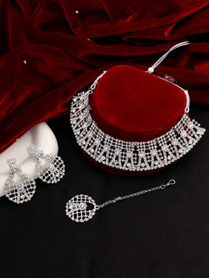 SAIYONI Alloy Silver Silver Jewellery Set(Pack of 4)