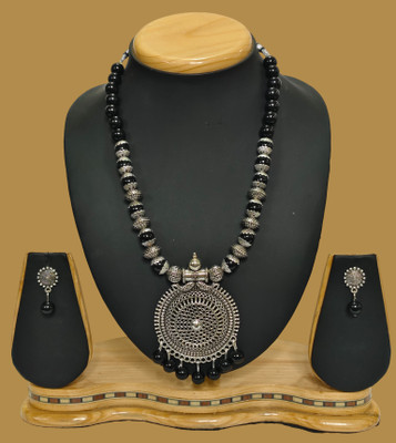 Geesa Oxidised Silver Black Jewellery Set(Pack of 2)