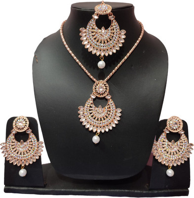 jatin imitation Metal Copper Rose Gold Jewellery Set(Pack of 3)