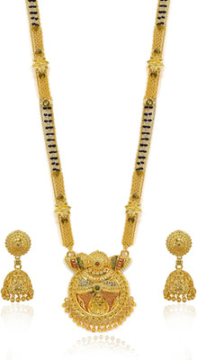 Divastri Brass Gold-plated Gold, Black Jewellery Set(Pack of 1)