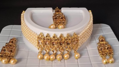 RAAS COLLECTION Alloy Gold-plated White, Gold Jewellery Set(Pack of 1)