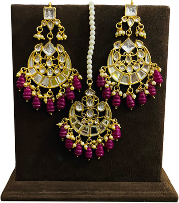 NUHA TRADERS Metal, Glass, Alloy Gold-plated Gold Jewellery Set(Pack of 1)