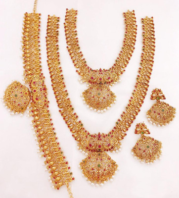 JANAVI Alloy Gold-plated Multicolor Jewellery Set(Pack of 1)
