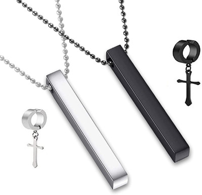 ZUKHRUF Stainless Steel Silver Silver, Black Jewellery Set(Pack of 1)