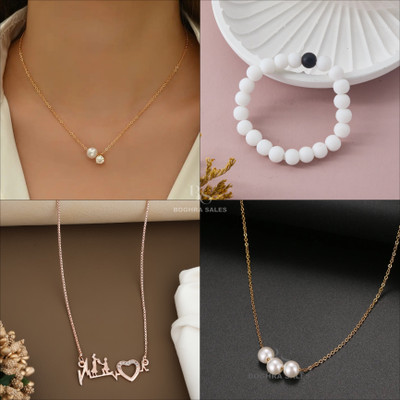 BOGHRA SALES Brass, Crystal, Alloy Gold-plated Multicolor Jewellery Set(Pack of 4)