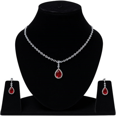 RN Trader Brass Red, Silver Jewellery Set(Pack of 1)