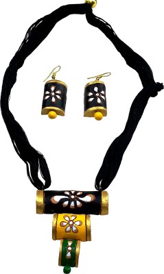 Akibuki Terracotta Black Jewellery Set(Pack of 1)