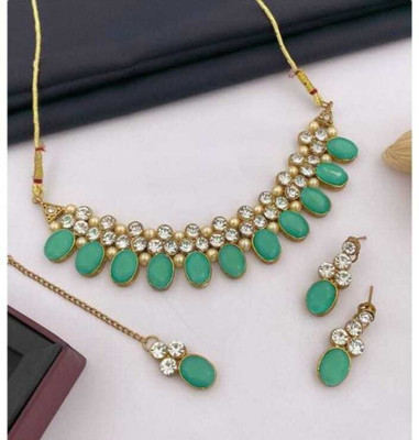 RAHUL TRADERS Alloy Gold-plated Turquoise Jewellery Set(Pack of 1)