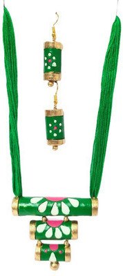 MUKHERJEE HANDICRAFTS: TRANSFORMATION OFLIFE........ Terracotta Multicolor Jewellery Set(Pack of 1)