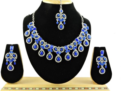 VATSALYA creation Alloy Gold-plated Blue Jewellery Set(Pack of 1)