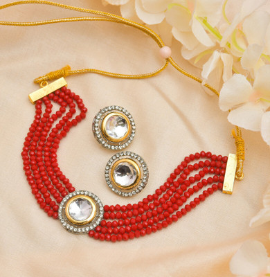 GEODE DELIGHT Copper Gold-plated Multicolor Jewellery Set(Pack of 3)