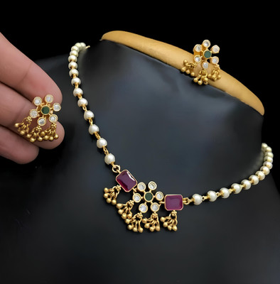 DIKSHA COLLECTION Alloy Gold-plated Gold Jewellery Set(Pack of 1)