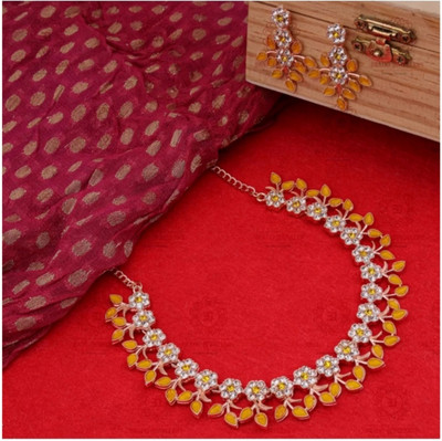 MONKDECOR Alloy Yellow Jewellery Set(Pack of 1)