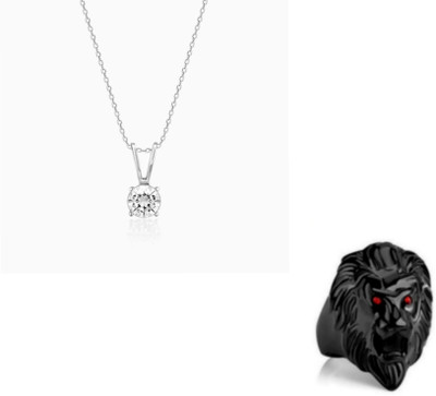 MAATRCHAAYA Sterling Silver, Alloy, Stainless Steel Titanium, Sterling Silver, Silver Silver, Black Jewellery Set(Pack of 2)