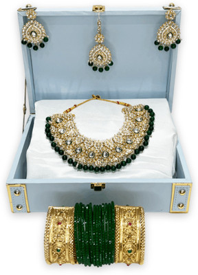 Mogha Jewels Brass Gold-plated Gold Jewellery Set(Pack of 4)