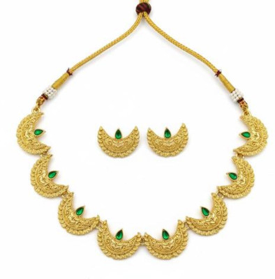 SMJ Alloy Gold-plated Ruby Red Jewellery Set(Pack of 1)