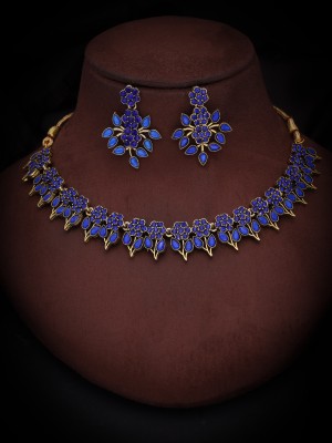 Vedda Brass Gold-plated Gold, Blue Jewellery Set(Pack of 1)