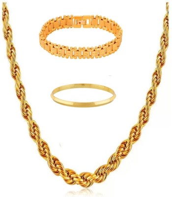 Juneja Enterprises Brass Gold Jewellery Set(Pack of 2)