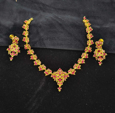 SL Enterprises Stainless Steel Gold, Pink Jewellery Set(Pack of 1)