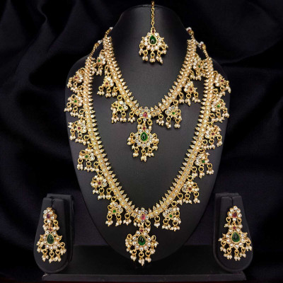 Kavya Creation Brass Gold-plated Multicolor Jewellery Set(Pack of 1)