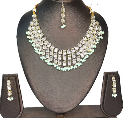 Zarmar fashion Alloy Gold-plated Green, Gold Jewellery Set(Pack of 1)