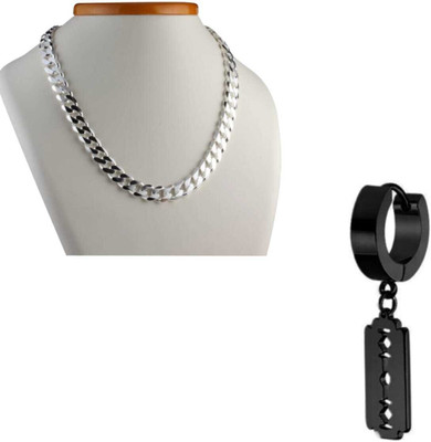 MAATRCHAAYA Stainless Steel Titanium, Sterling Silver Silver, Black Jewellery Set(Pack of 2)