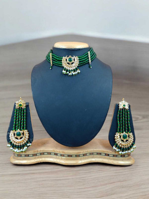 Mk Jewellery Brass Gold-plated Red Jewellery Set(Pack of 1)