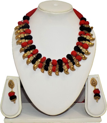 LIBNIQUE FASHION Dori, Alloy Red, Black, Gold Jewellery Set(Pack of 1)