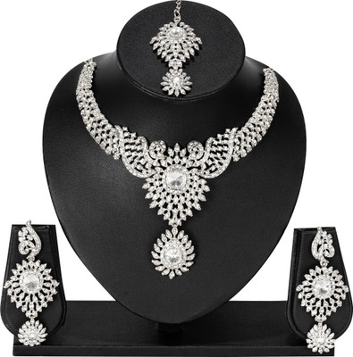maayeri JEWELS Alloy Gold-plated Silver Jewellery Set(Pack of 1)