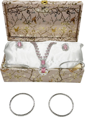 Mogha Jewels Brass Silver Jewellery Set(Pack of 4)