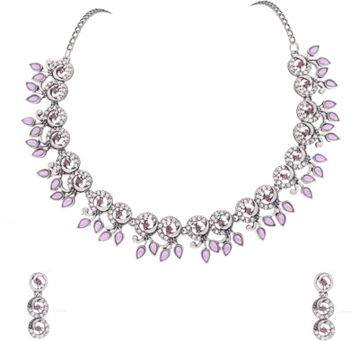 Vedda Brass Gold-plated Silver, White, Purple Jewellery Set(Pack of 1)