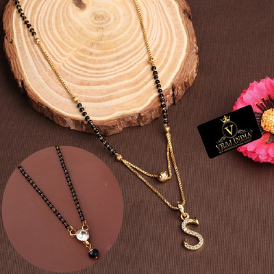 Vraj india Brass, Alloy Gold-plated Gold, Black Jewellery Set(Pack of 1)