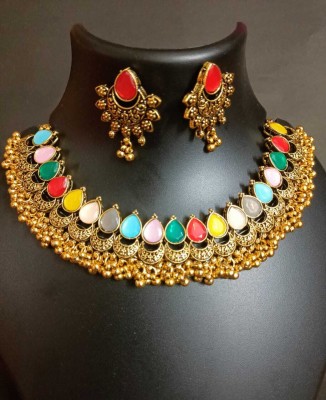 Aaratrika Fashion Alloy Gold-plated Multicolor Jewellery Set(Pack of 3)