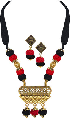 TAP Fashion Copper Gold-plated Red Jewellery Set(Pack of 1)