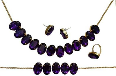 RAHUL TRADERS Brass Brass Purple Jewellery Set(Pack of 1)