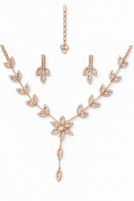 AA COLLECTION Alloy Gold-plated Rose Gold Jewellery Set(Pack of 1)
