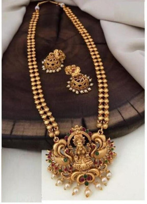 VISIONINSIGHTS Copper, Alloy Gold-plated Gold, Green, Ruby Red Jewellery Set(Pack of 1)