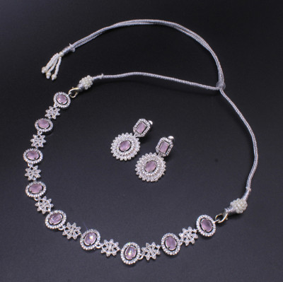 Vivid Shine Copper Silver Pink Jewellery Set(Pack of 3)