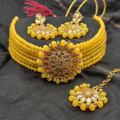 shivay Crystal Gold-plated Yellow Jewellery Set(Pack of 1)