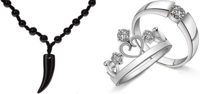 ruby collection Alloy Black, Silver Jewellery Set(Pack of 2)